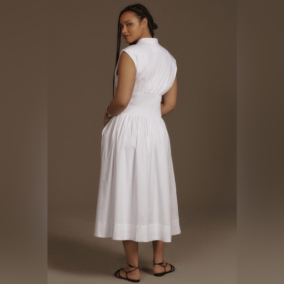 The Tommie Cap-Sleeve Smocked Front-Zip Shirt Dress - Picture 5 of 8